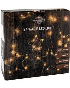 HIT Svetelná reťaz s časovačom 84LED hviezdy 120x80cm