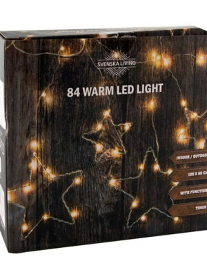HIT Svetelná reťaz s časovačom 84LED hviezdy 120x80cm