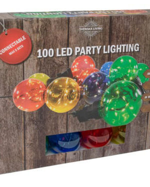 SVENSKA LIVING Party osvetlenie 10x farebná guľa s časovačom 100LED 4