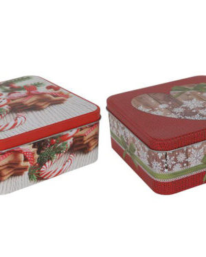 HIT Dóza na vianočné pečivo 15x15x7cm MIX vianočných motívov