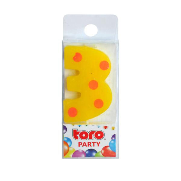 Tortová sviečka číslica "3" TORO zapichovacia 4