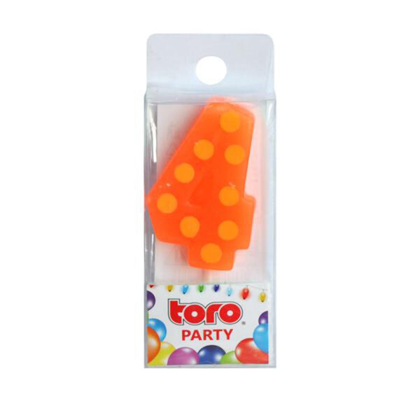 Tortová sviečka číslica "4" TORO zapichovacia 4