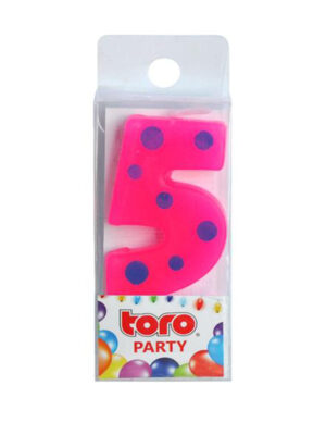 Tortová sviečka číslica "5" TORO zapichovacia 4