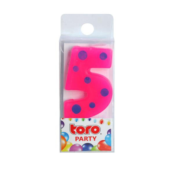 Tortová sviečka číslica "5" TORO zapichovacia 4