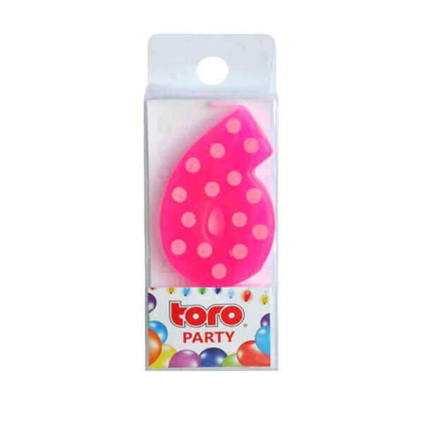 Tortová sviečka číslica "6" TORO zapichovacia 4