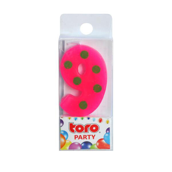 Tortová sviečka číslica "9" TORO zapichovacia 4