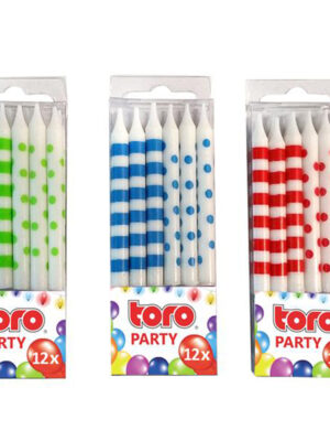 Tortová sviečka s podstavcom TORO 6cm 12ks