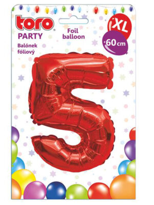 Balónik fóliový TORO XL číslica "5" 60cm