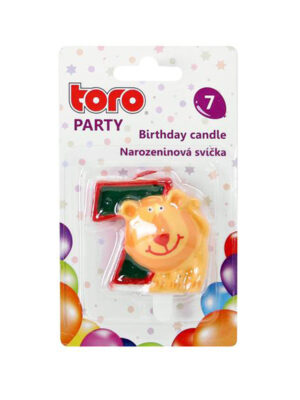 Tortová sviečka číslica "7" TORO zapichovacia 5cm lev