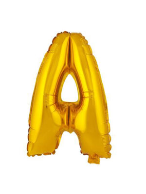 Balónik písmenko "A" TORO 30cm zlatá