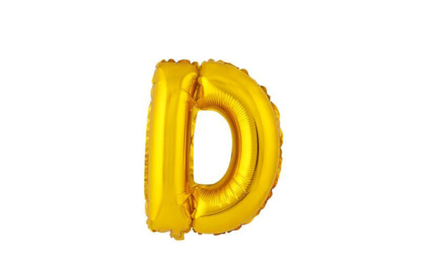 Balónik písmenko "D" TORO 30cm zlatá