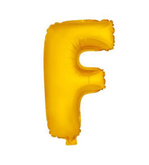 Balónik písmenko "F" TORO 30cm zlatá