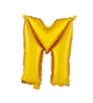 Balónik písmenko "M" TORO 30cm zlatá