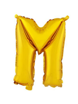 Balónik písmenko "M" TORO 30cm zlatá