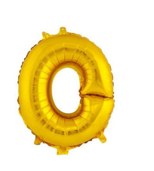 Balónik písmenko "O" TORO 30cm zlatá