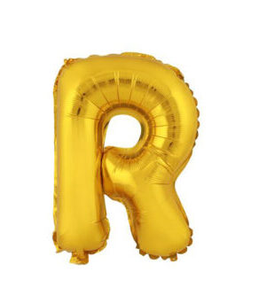 Balónik písmenko "R" TORO 30cm zlatá