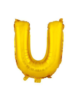 Balónik písmenko "U" TORO 30cm zlatá