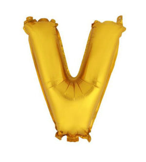 Balónik písmenko "V" TORO 30cm zlatá