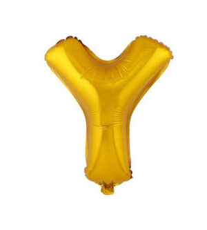 Balónik písmenko "Y" TORO 30cm zlatá
