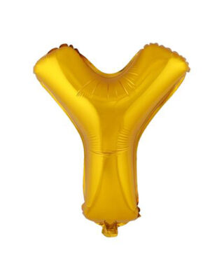 Balónik písmenko "Y" TORO 30cm zlatá