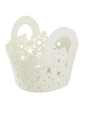Plstený košík TORO 15cm biely
