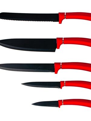 Súprava nožov KITCHISIMO Rosso 5ks nepriľnavý povrch