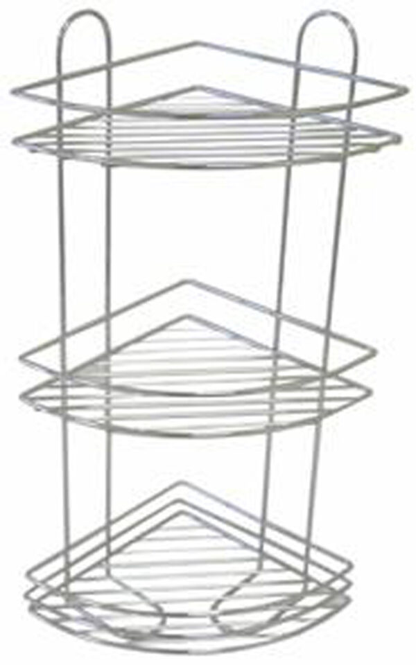 Rohová trojposchodová polička do kúpeľne TORO 58x31cm