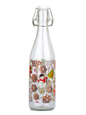 Sklenená fľaša s patentným uzáverom TORO 540ml perníčky