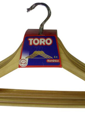 Drevené ramienko na šaty TORO 6ks