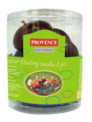 Neparfumovaná plávajúca sviečka PROVENCE 8ks tmavo červená