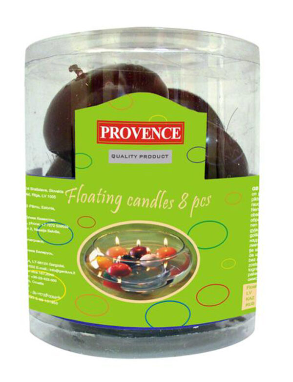 Neparfumovaná plávajúca sviečka PROVENCE 8ks tmavo červená