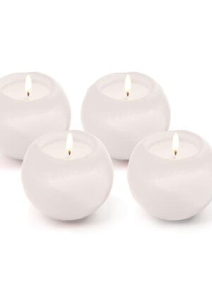 Sviečka guľa 6cm PROVENCE 4ks biela