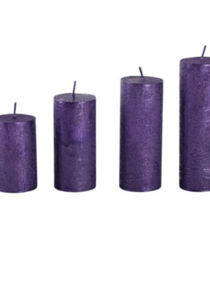 Rustikálna adventná sviečka ø4cm PROVENCE 4ks fialová