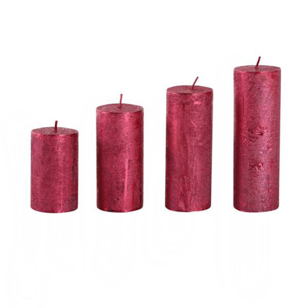Rustikálna adventná sviečka ø4cm PROVENCE 4ks červená