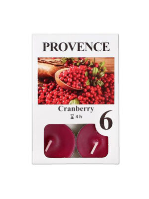 Čajová sviečka PROVENCE 6ks brusnica