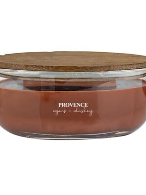 Vonná sviečka v skle PROVENCE drevený knôt 24 hodín cigars&whisky