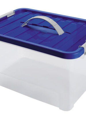 Plastový úložný box s vekom a uchom HEIDRUN Clip Box 25l
