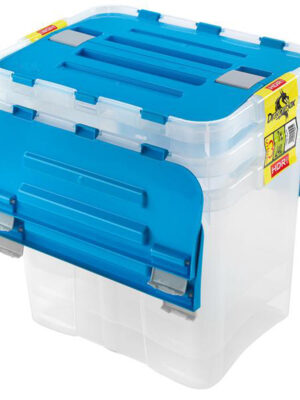Plastový úložný box s vekom HEIDRUN Dragon 3x24l