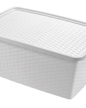 Plastový úložný box s vekom HEIDRUN 10l Možnosť: WHITE