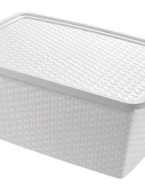 Plastový úložný box s vekom HEIDRUN 10l Možnosť: WHITE