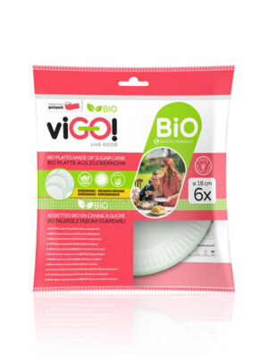 VIGO BIO tanier VIGO! 18cm cukrová trstina 6ks
