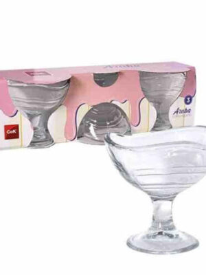 Cegeco Sklenený pohár na zmrzlinu CoK Aruba 160ml 3ks
