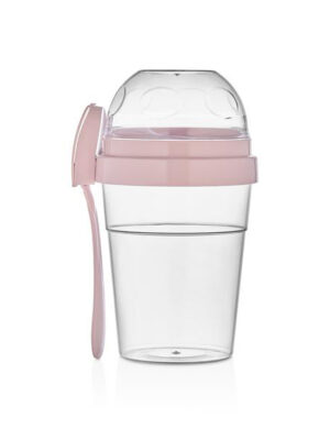 QLUX Plastová dóza 2GO s lyžičkou 2v1 600ml + 200ml