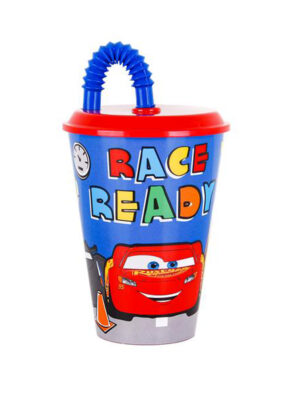 Disney Plastový téglik so slamkou Cars 430ml