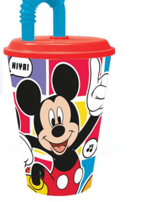 STOR Plastový téglik so slamkou MICKEY 430ml