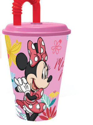 STOR Plastový téglik so slamkou MINNIE 430ml