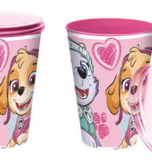 STOR Plastový téglik s náustkom Paw Patrol 430ml ružový
