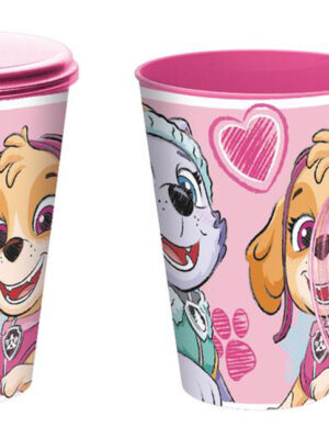 STOR Plastový téglik s náustkom Paw Patrol 430ml ružový