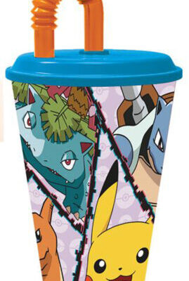 STOR Plastový téglik so slamkou POKÉMON 430ml