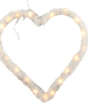 HIT Vianočná dekorácia s časovačom 20LED srdce 25cm